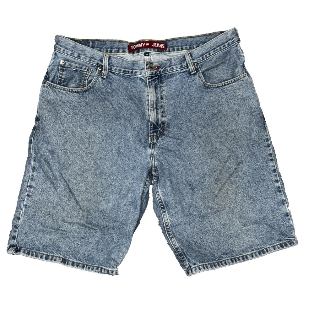 Tommy Hilfiger Jean Shorts Mens 38 Classic Blue Denim Dad Jorts Y2K 90's Vntg